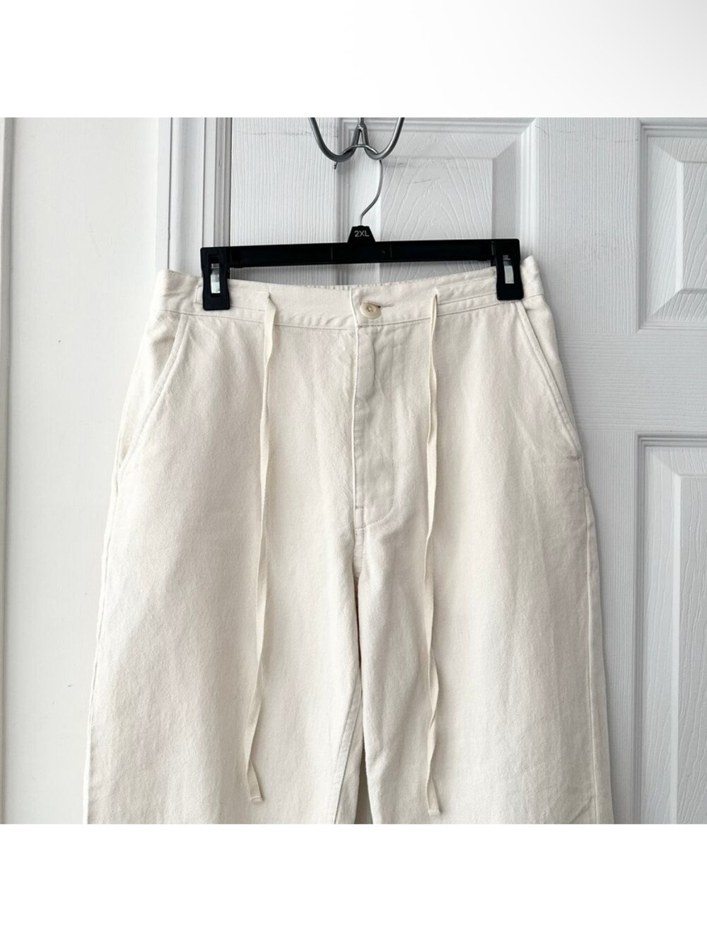 The Great. The Shipmate Canvas Pant Size 1/Small Cream Straight Leg High-Rise - Picture 2 of 10
